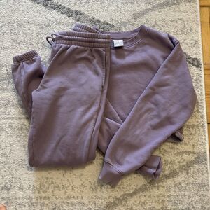 Aritzia TNA Crewneck Sweatfleece & Sweatpants in Dusty Purple